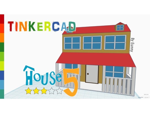 house 5 level 3 tinkercad models eunny home mini miniature 3D print model - Mito3D