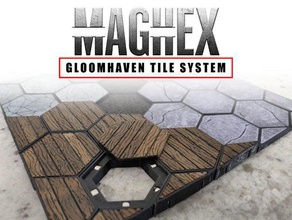 maghex tiles gloomhaven games boardgame dungeon hexagon hexagonal magnet magnetic 3d print model - Mito3D