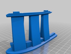 marina bay sands in Singapur 3d drucken 3d print model - Mito3D