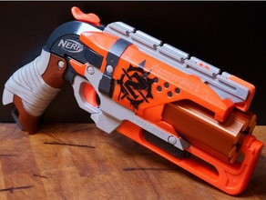 spiralized cylinder nerf hammershot 8-shot mod toys games spiral vase mode 3d print model - Mito3D