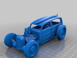 tinker toy vehículos sedán appleman diseño hot rod coche viejo tinkercad woody 3d print model - Mito3D