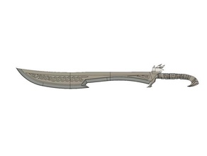 skyrim nordiac sword props multiple parts nordic design elder scrolls 3d print model - Mito3D