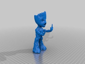 angry groot-riparato il collo sculture non si desidera più groots 3d print model - Mito3D