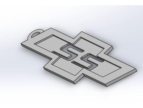 chevy ss keychain keychains badge logo 3d print model - Mito3D