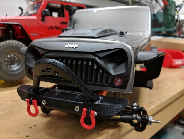 jeep wrangler front bumper scx10 rc vehicles crawler car scale trx4 3D print model - Mito3D