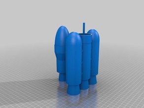 toy 2-stages rocket game accessories 3d print model - Mito3D