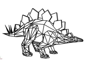 stegosaurus geometrik 2d duvar sanatı 1d zemin sanat bonersaur dinozor osuruk iş ortamına uygun olmayan tam anlamıyla rezalet saçmalık 3d print model - Mito3D