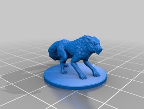 dire wolf miniatures toy game accessories 3dprintable dungeons dragons tabletop 3d print model - Mito3D