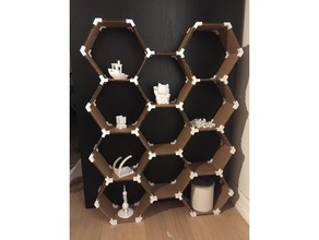 honeycomb shelf joints organization openscad parametric bracket 3d print model - Mito3D