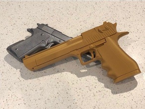 desert eagle 50 fullscale multiple parts improved internal supports props cal caliber deagle fullsize full scale size gun pistol 3d print model - Mito3D