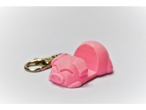 piggy phone stand keychain keychains animal chienline 3d print model - Mito3D
