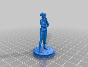 female tiefling rogue studded leather hymn people miniature sla 3d print model - Mito3D