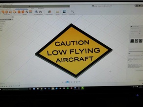 sign caution low flying aircraft signs logos copter drohne drone fpv 3d print model - Mito3D