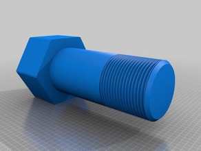 big bolt nut 3d printing hex screw 3d print model - Mito3D