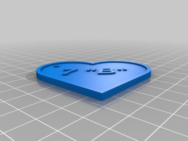 mi personalizados corazón el nombre de etiqueta regalo decoración 3D print model - Mito3D