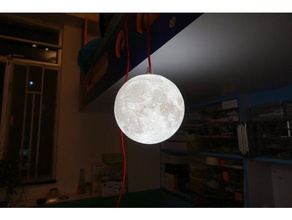 8 inches progressive detail moon lamp ikea screw socket decor 3d print model - Mito3D