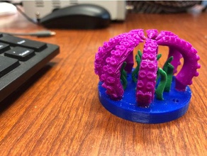 octopus hiding seaweed 3d printing 3d print model - Mito3D