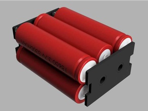 minimalista titular 6x 1865018500 18350 células de íons lítio eletrônica 18650 bateria Suporte para 3d print model - Mito3D