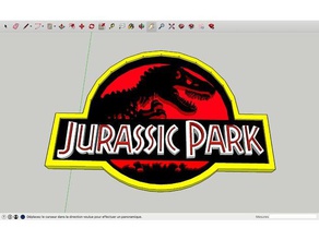 jurassic park logo 3d de l'impression logog 3d print model - Mito3D