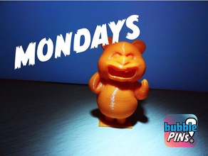 oso de peluche angry lunes modelos escritorio juguete la estatuilla mini figura 3d print model - Mito3D