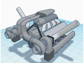bi-cargado motor v8 3d impresión 3d print model - Mito3D