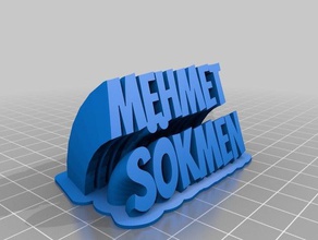 meine angepasste geschwungene 2-Typenschild Zeile text office 3d print model - Mito3D