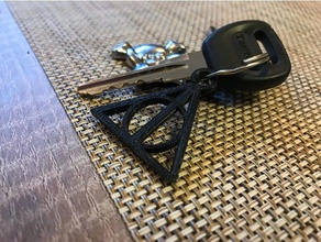 deathly hallows keychain necklace keychains harry potter 3d print model - Mito3D