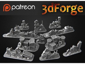 terrain basic+ zombicide toy game accessories tabletop wargaming warhammer 40k zombie 3d print model - Mito3D