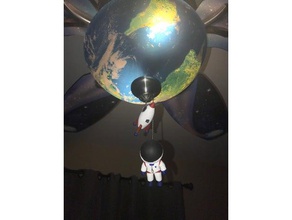 spaceman ceiling fan pull chain decor 3d print model - Mito3D