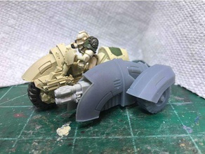 28 mm heresy attack bike sidecar servitor variant toy game accessories 30k 40k horus outrider warhammer 3d print model - Mito3D