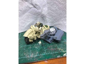 28mm heresy attack bike sidecar railfront version toy game accessories 30k 40k horus outrider warhammer 3d print model - Mito3D