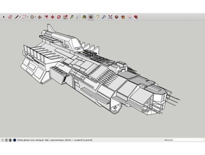 navio de guerra galáctica 3d impressão 3d print model - Mito3D
