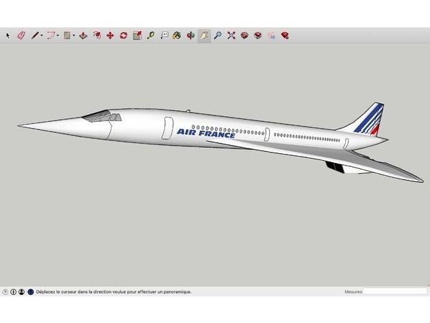 concorde 3d drucken Flugzeug 3D print model - Mito3D