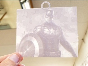 captain america lithophane art avengers comic book marvel superhero 3d print model - Mito3D