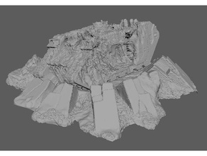 land raider destroyed buildings structures 40k crash crashed crater hammer rubble ruins scenery terrain vehicle war warhammer wreck 3d print model - Mito3D