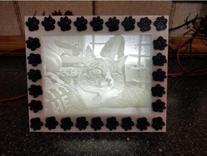 paw print frame mio light box altri lightbox telaio lithophane 3d print model - Mito3D