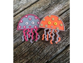 jellyfish brooch pin badge accessories cute funky kawaii sea creature 3d print model - Mito3D