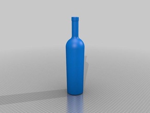 groß Wein-Flaschen-Dekoration Nachbildung innen hohl Essen trinken 3d print model - Mito3D