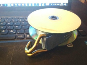 cargo strap spool alten cds gadgets Gürtel spanngurt spule Spannung upcycling 3d print model - Mito3D