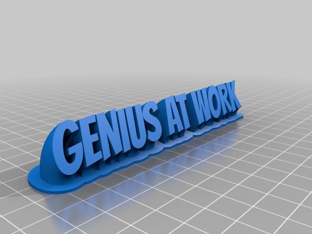 my customized sweeping 2-line name plate text office 3D print model - Mito3D