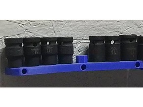 Wand-Berg-Metrisch Steckschlüssel 10mm-17mm tool Inhaber - Boxen halben Zoll 3d print model - Mito3D