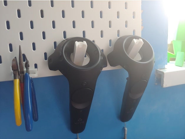 vive controller ikea skadis sk&aringdis hook video games holder htc valve wand 3D print model - Mito3D