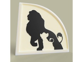 le roi lion rey león de disney 2d art 2dart Arte en arte la pared pixar los leones pintura walt world 3d print model - Mito3D