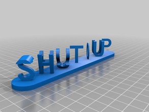 shut up TV Zeichen logos angepasst 3d print model - Mito3D