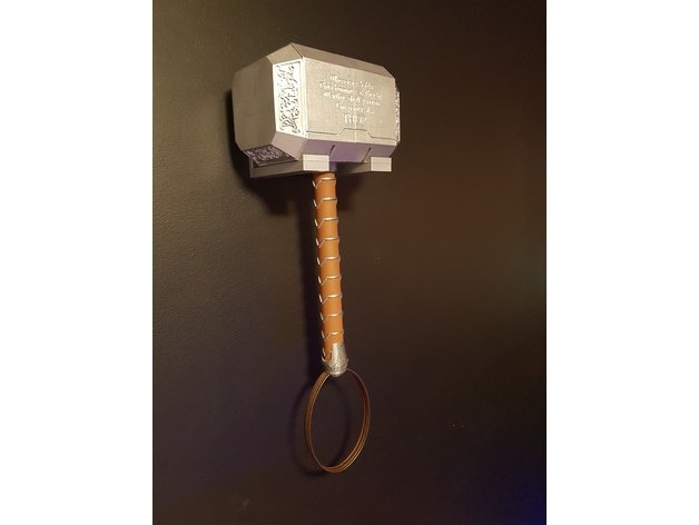 thor hammer wall mount 3d printing 3D print model - Mito3D