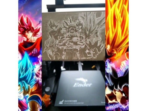 goku lithophane art dragon ball 3D print model - Mito3D