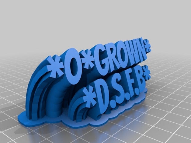 my customized sweeping 2-line name plate text office 3D print model - Mito3D