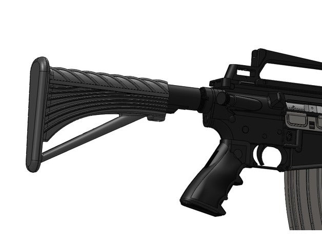 airsoft stock m4ar15 3 sport outdoors ar15 m416 m4a1 3D print model - Mito3D