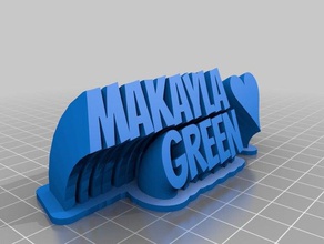 my customized sweeping 2-line name plate textmkk office 3d print model - Mito3D