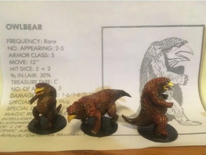 owlbear attraverso le età - 1 ° edizione ed giochi dd dnd in miniatura dungeons dragons tavolo 3d print model - Mito3D